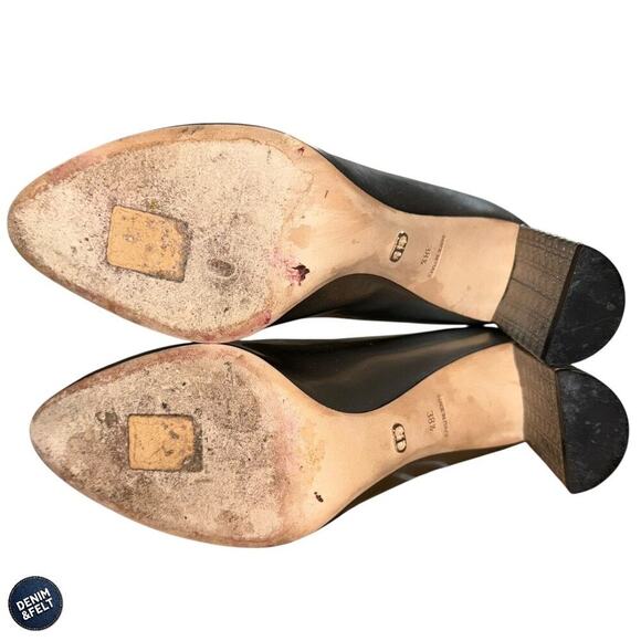 Christian Dior Cannage Block Heel Pumps 38.5 Silver Metallic Made in Italy - Picture 11 of 15